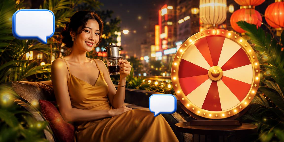 Quay số may mắn với đèn lồng truyền thống